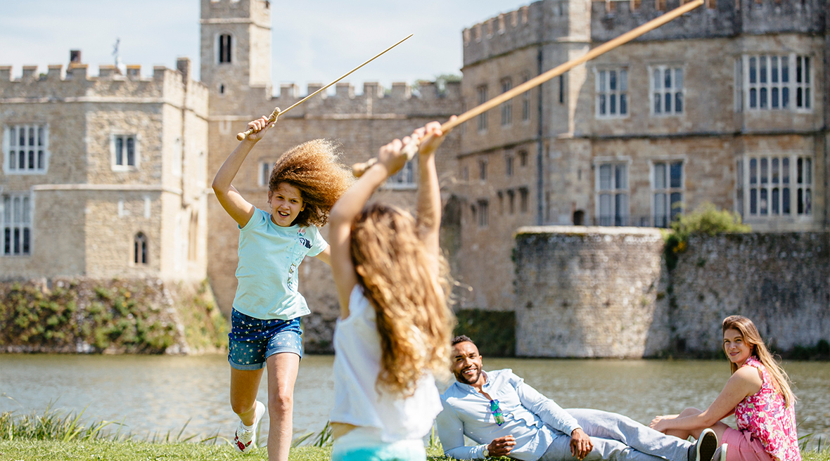 Children playing outside Leeds Castle